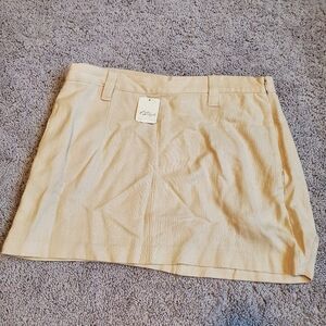 Free People Tan Linen Blend Size 12 Skirt